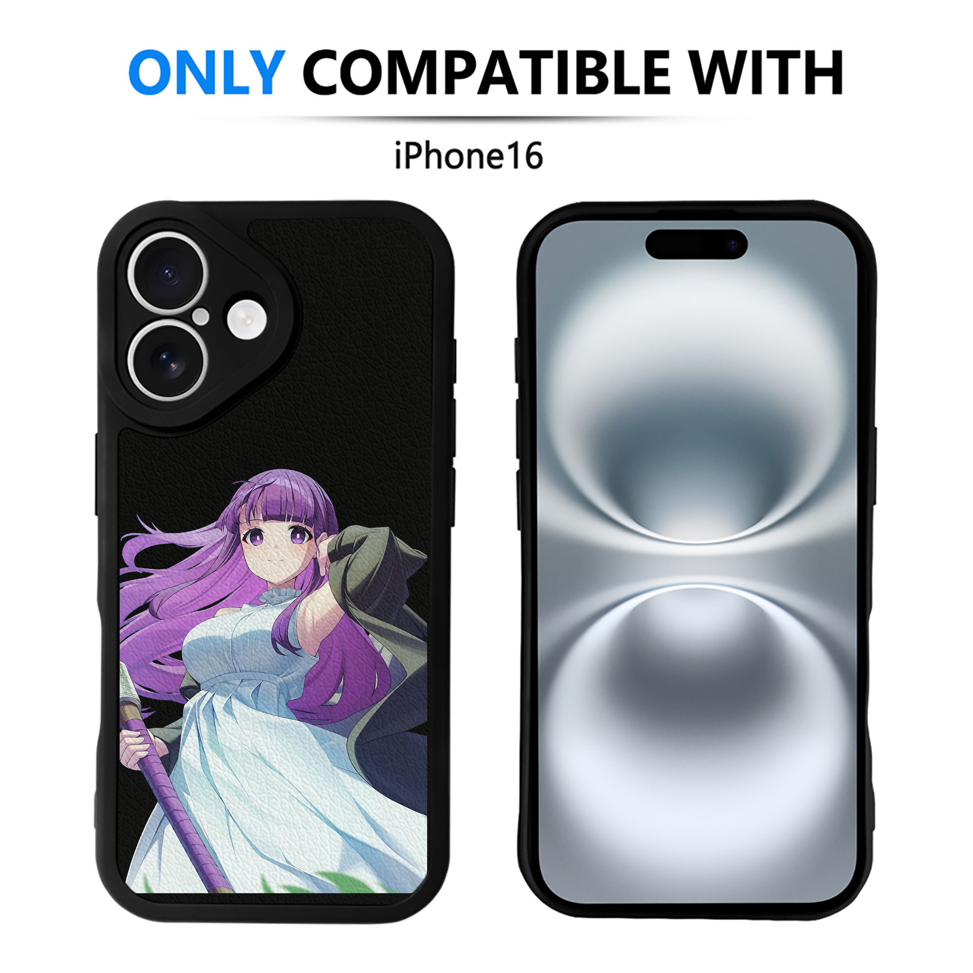 （画像用） 葬送のフリーレン Frieren 【iPhone 16シリーズ対応】シリコンスマホケース（レザー調） 材質：シリコン